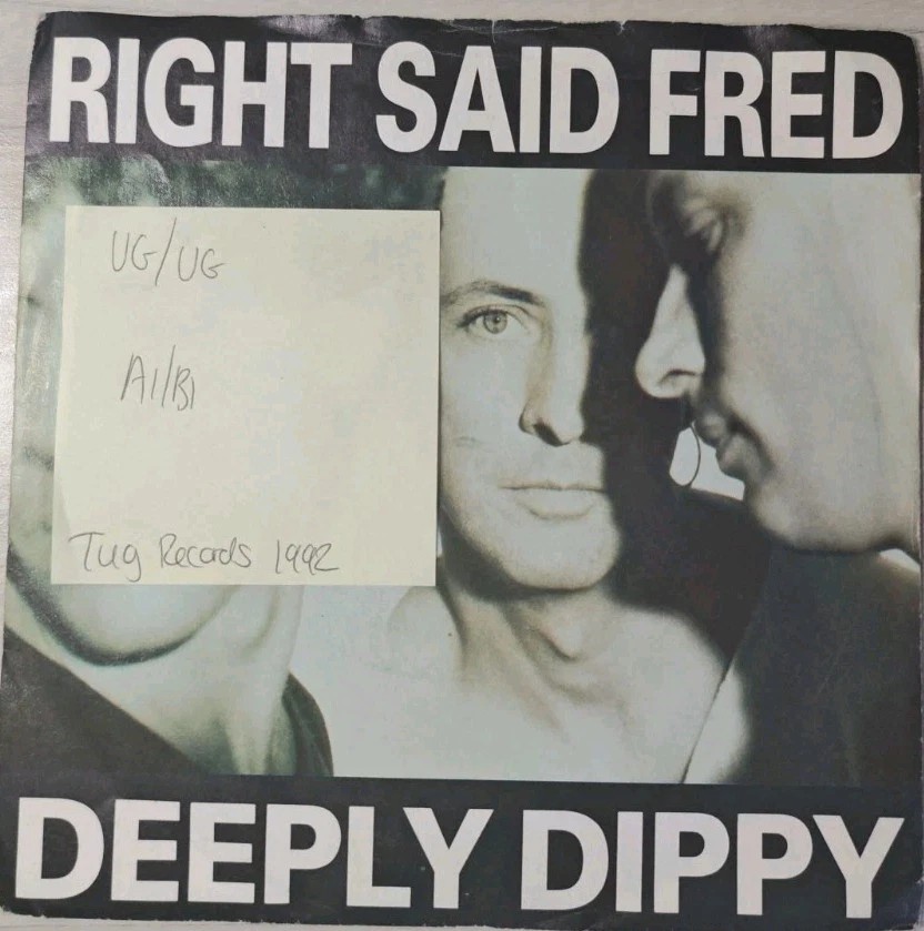 Right Said Fred Deeply Dippy Vinyl Record VG/VG SNOG 3 1992 vinyl record sleeve Right Said Fred Deeply Dippy Vinyl Record VG/VG SNOG 3 1992 vinyl record sleeve