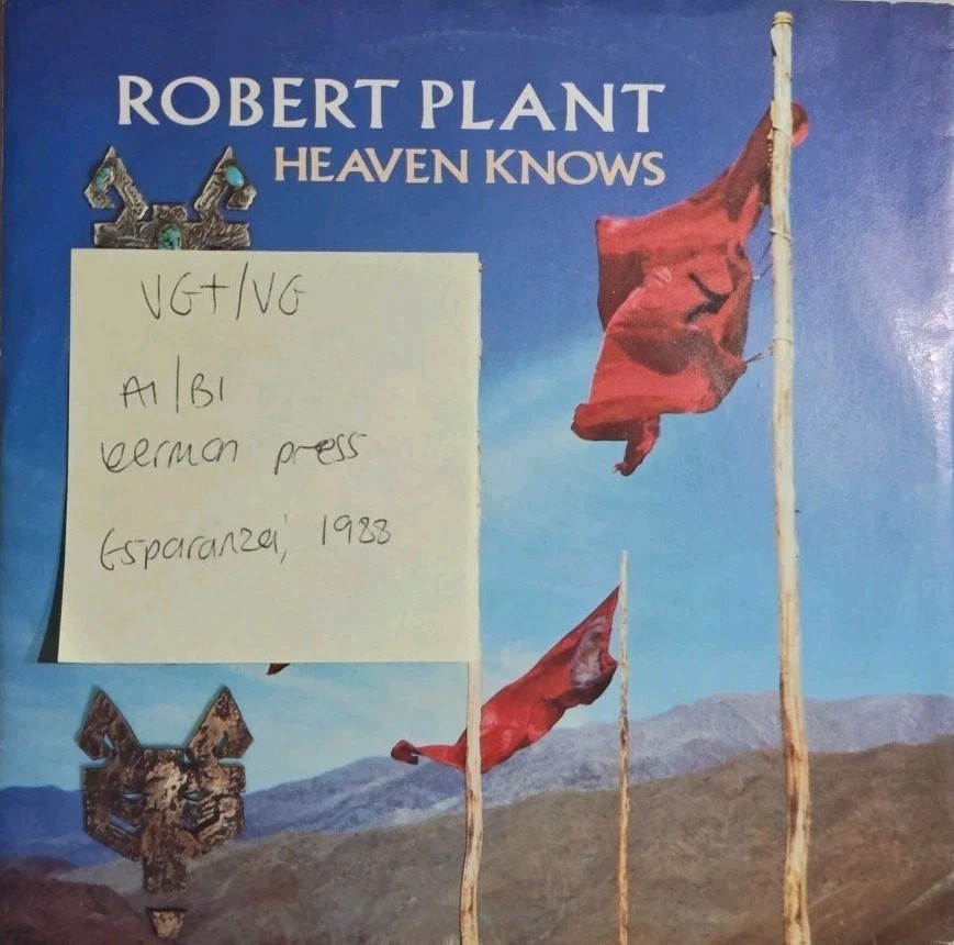 Robert Plant Heaven Knows / Walking Towards Paradise Vinyl Record VG+/VG A9373 vinyl record sleeve Robert Plant Heaven Knows / Walking Towards Paradise Vinyl Record VG+/VG A9373 vinyl record sleeve