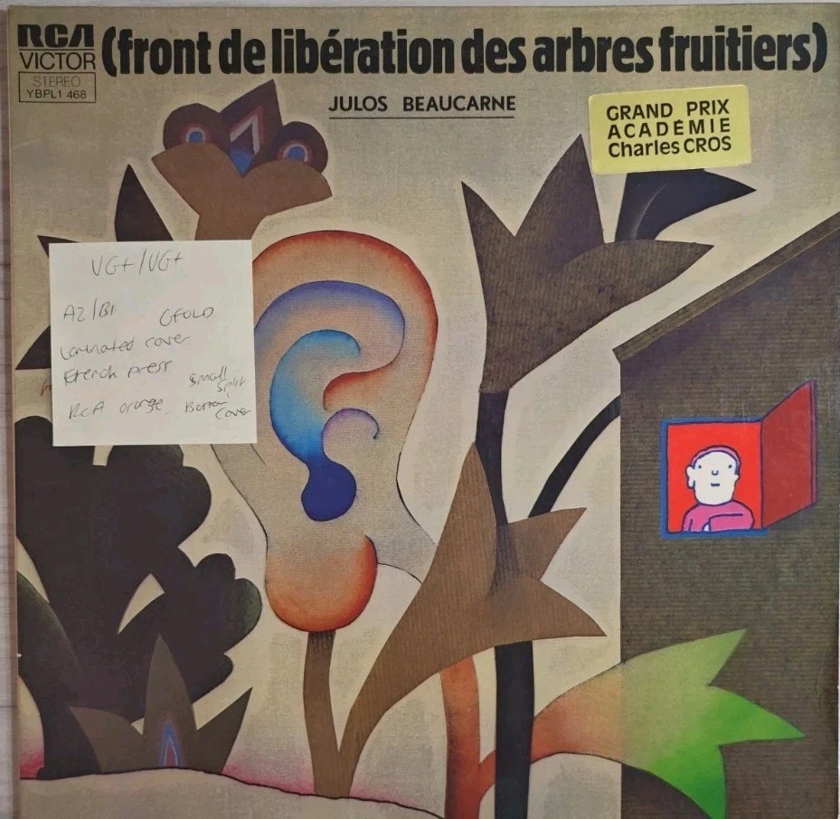 Julos Beaucarne Front De Liberation Des Arbes Fruitier Vinyl Record VG+/VG+ YBPL vinyl record sleeve Julos Beaucarne Front De Liberation Des Arbes Fruitier Vinyl Record VG+/VG+ YBPL vinyl record sleeve