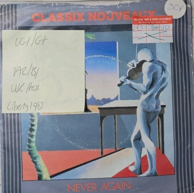 Classix Nouveaux Never Again Vinyl Record VG+/G+ BP406 1981 vinyl record sleeve Classix Nouveaux Never Again Vinyl Record VG+/G+ BP406 1981 vinyl record sleeve