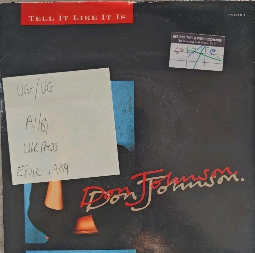 Don Johnson Tell It Like It Is Vinyl Record VG+/VG 654976 vinyl record sleeve Don Johnson Tell It Like It Is Vinyl Record VG+/VG 654976 vinyl record sleeve