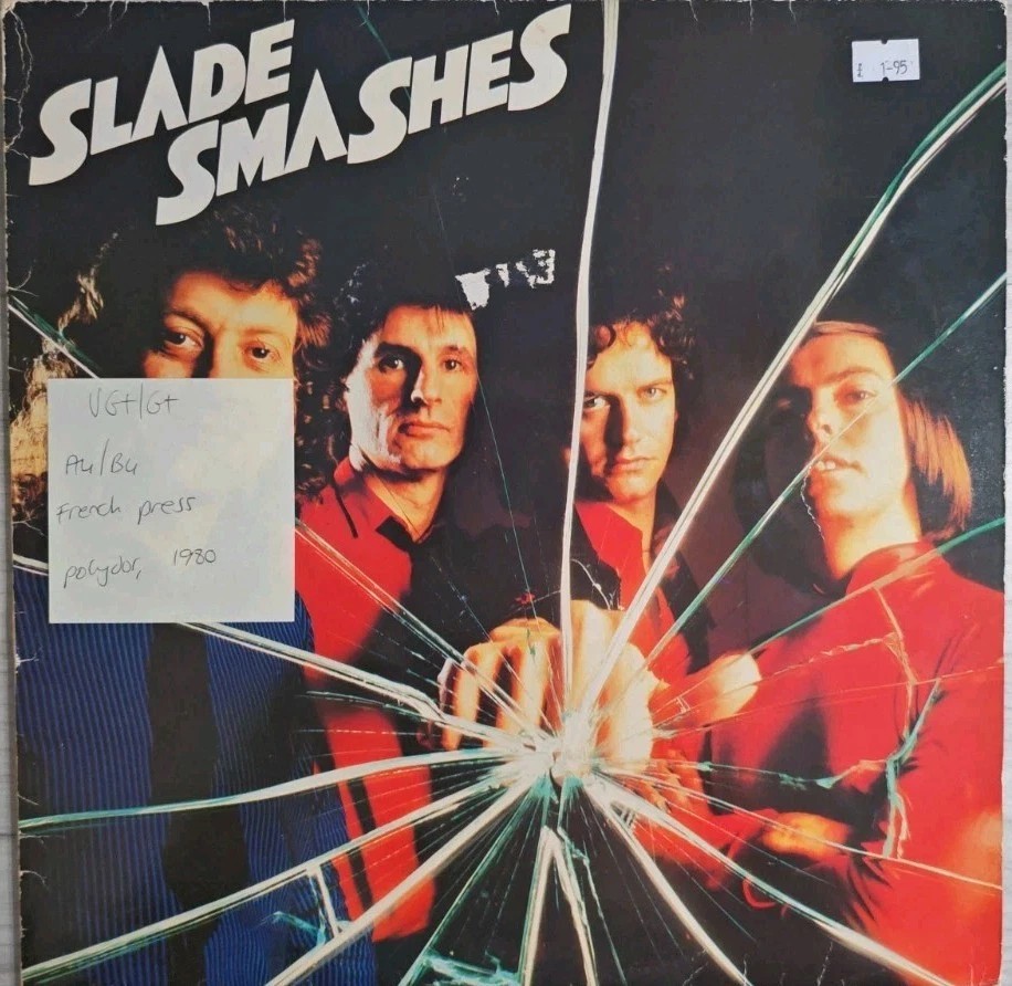 Slade Smashes Vinyl Record VG+/G+ LPPOLTV13 1980 vinyl record sleeve Slade Smashes Vinyl Record VG+/G+ LPPOLTV13 1980 vinyl record sleeve