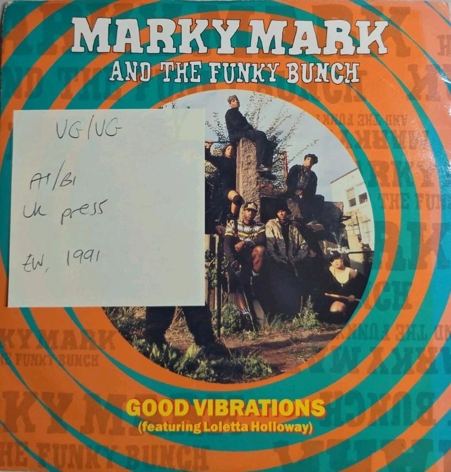 Marky Mark & The Funky Bunch Good Vibrations VG/VG A 8764 1991 vinyl record sleeve Marky Mark & The Funky Bunch Good Vibrations VG/VG A 8764 1991 vinyl record sleeve