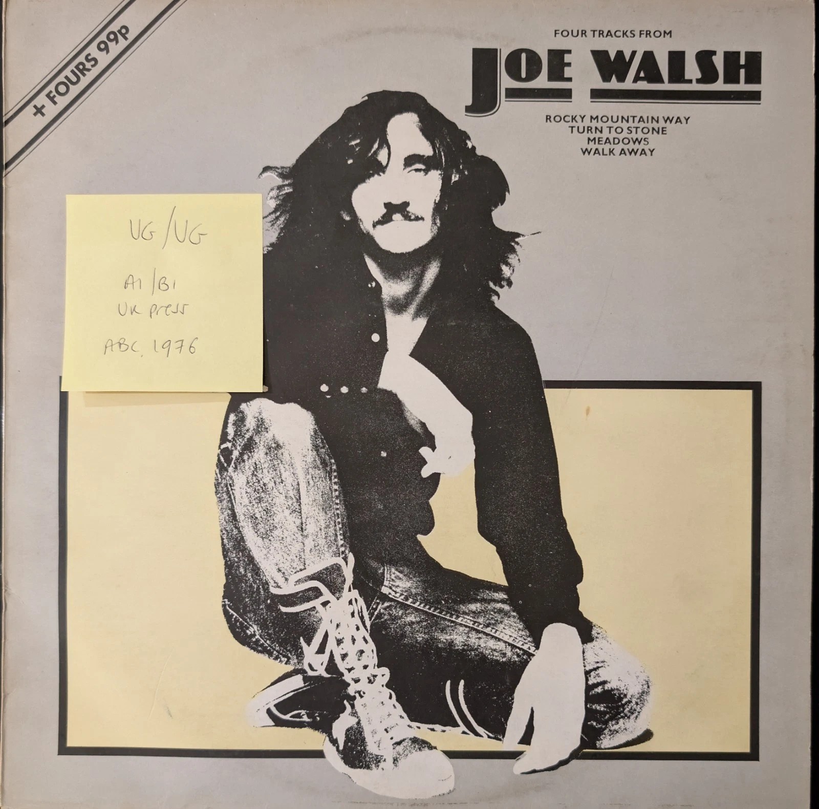Joe Walsh Four Tracks From Joe Walsh Vinyl Record 12" VG/VG ABE 12002 1976 vinyl record sleeve Joe Walsh Four Tracks From Joe Walsh Vinyl Record 12" VG/VG ABE 12002 1976 vinyl record sleeve