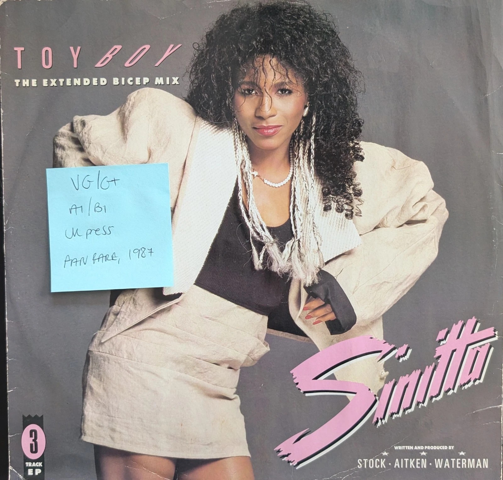 Sinitta Toy Boy Fanfare Vinyl Record 12" VG/G+ 12 FAN 12 1987 vinyl record sleeve Sinitta Toy Boy Fanfare Vinyl Record 12" VG/G+ 12 FAN 12 1987 vinyl record sleeve