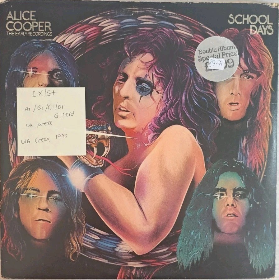 Alice Cooper School Days Vinyl Record 2LP EX/G+ K66021 1973 vinyl record sleeve Alice Cooper School Days Vinyl Record 2LP EX/G+ K66021 1973 vinyl record sleeve