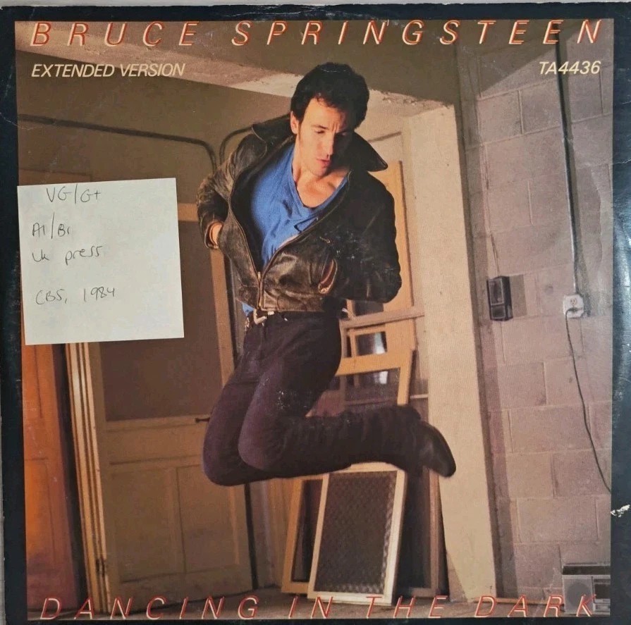 Bruce Springsteen Dancing In The Dark Vinyl Record 12" VG/G+ TA4436 1984 vinyl record sleeve Bruce Springsteen Dancing In The Dark Vinyl Record 12" VG/G+ TA4436 1984 vinyl record sleeve