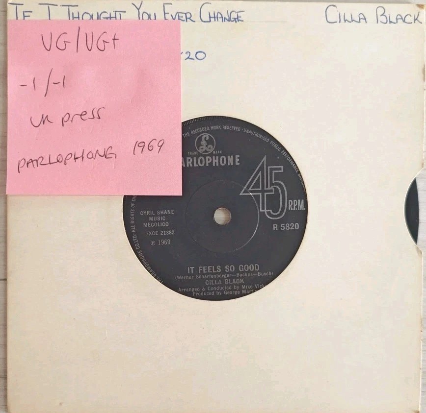 Cilla Black If I Thought You'd Ever Change Your Mind Vinyl Record VG/VG+ R5820 vinyl record sleeve Cilla Black If I Thought You'd Ever Change Your Mind Vinyl Record VG/VG+ R5820 vinyl record sleeve