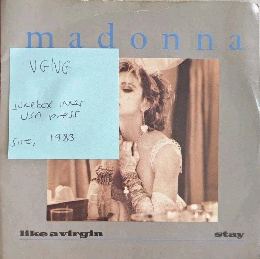 Madonna Like A Virgin Vinyl Record VG/VG W9210T 1983 vinyl record sleeve Madonna Like A Virgin Vinyl Record VG/VG W9210T 1983 vinyl record sleeve
