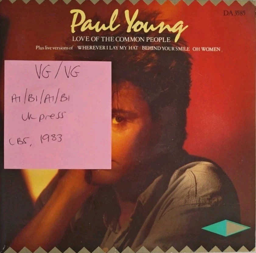 Paul Young Love Of The Common People Vinyl Record VG/VG DA3585 1983 vinyl record sleeve Paul Young Love Of The Common People Vinyl Record VG/VG DA3585 1983 vinyl record sleeve