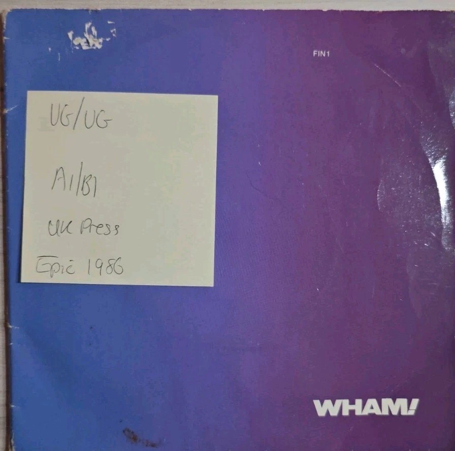 Wham! The Edge Of Heaven Vinyl Record VG/VG FIN 1 1986 vinyl record sleeve Wham! The Edge Of Heaven Vinyl Record VG/VG FIN 1 1986 vinyl record sleeve