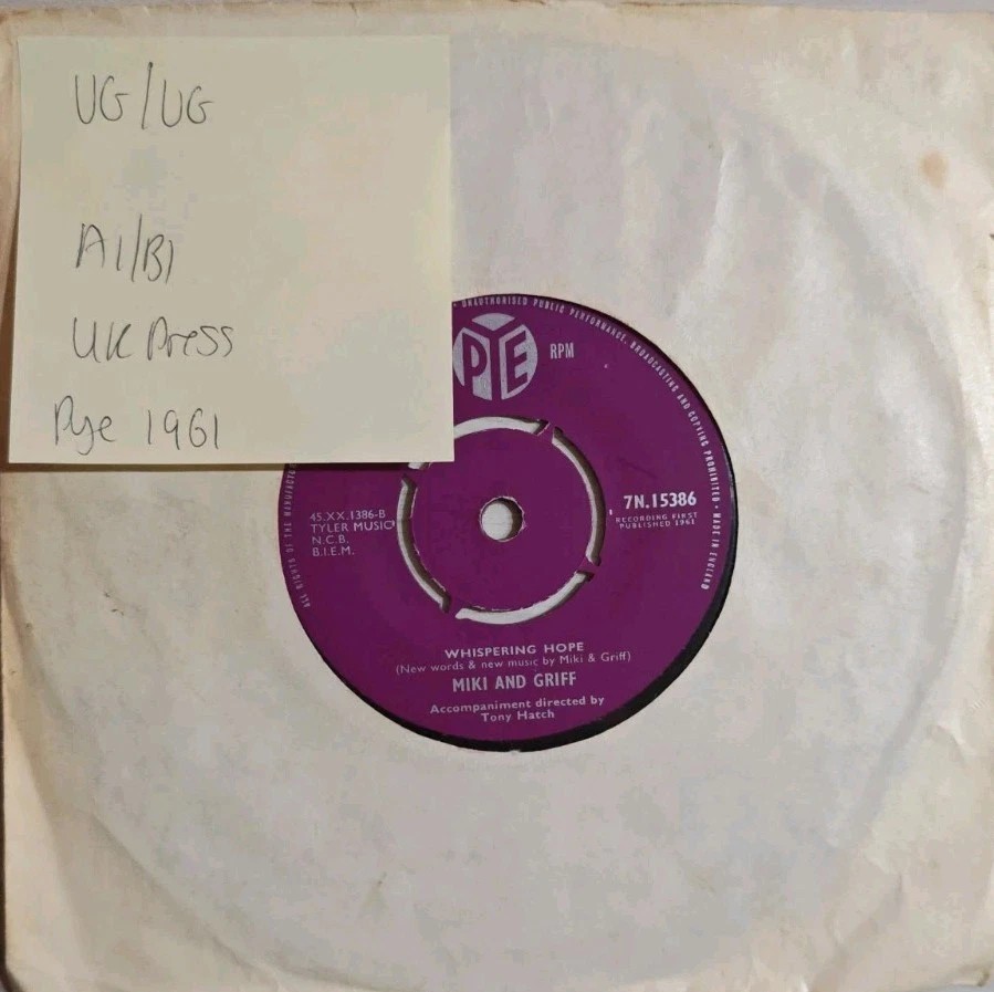 Miki and Griff Let the Rest Of The World Go By Vinyl Record VG/VG 7N.15386 1973 vinyl record sleeve Miki and Griff Let the Rest Of The World Go By Vinyl Record VG/VG 7N.15386 1973 vinyl record sleeve