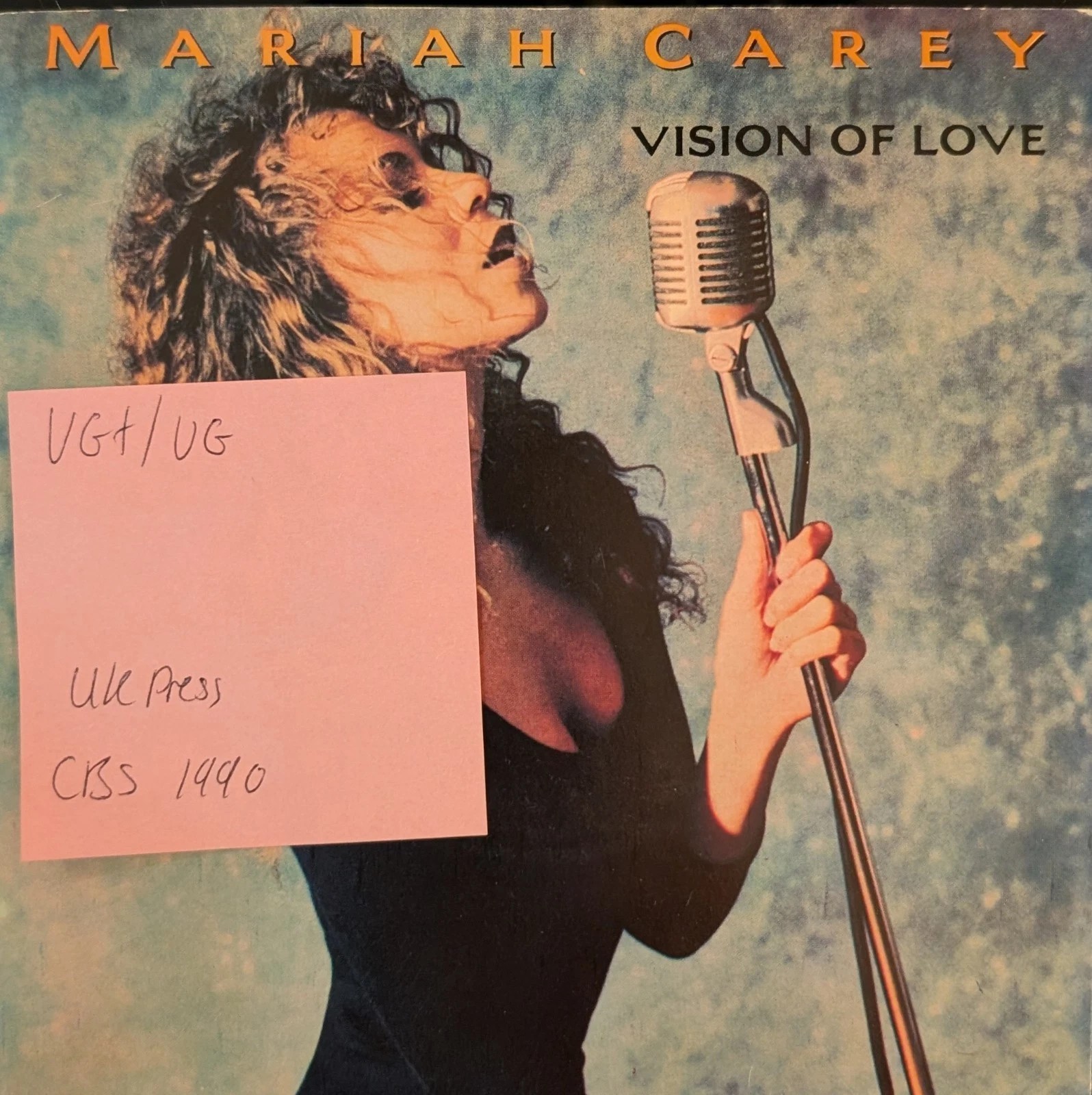 Mariah Carey Vision Of Love Vinyl Record VG+/VG 655932 1990 vinyl record sleeve Mariah Carey Vision Of Love Vinyl Record VG+/VG 655932 1990 vinyl record sleeve