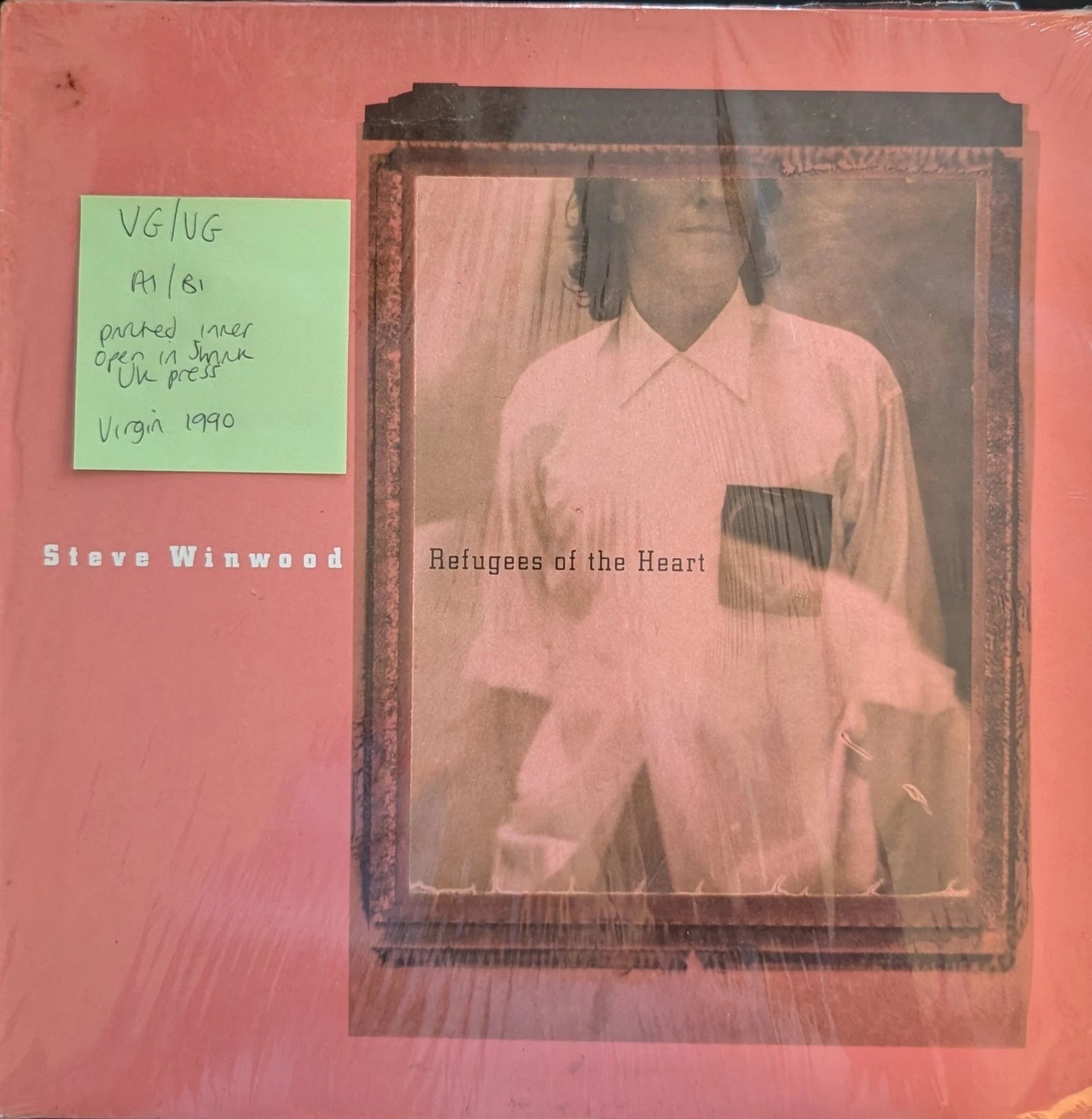 Steve Winwood Refugees Of The Heart Vinyl Record LP VG/VG V2650 1990 vinyl record sleeve Steve Winwood Refugees Of The Heart Vinyl Record LP VG/VG V2650 1990 vinyl record sleeve