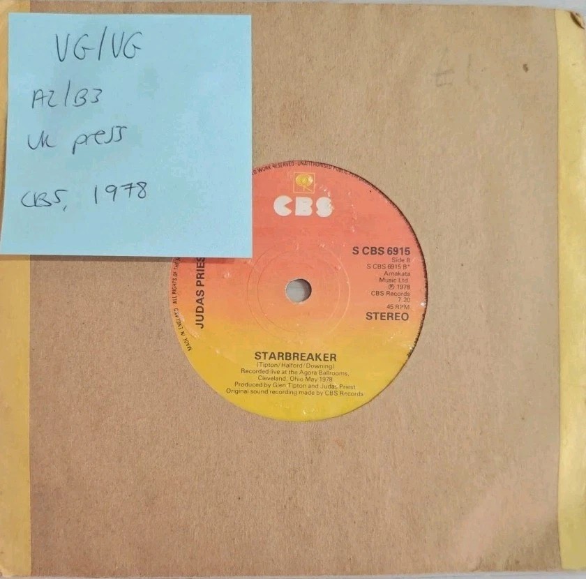 Judas Priest Take On The World Vinyl Record VG/VG CBS 6915 1978 vinyl record sleeve Judas Priest Take On The World Vinyl Record VG/VG CBS 6915 1978 vinyl record sleeve