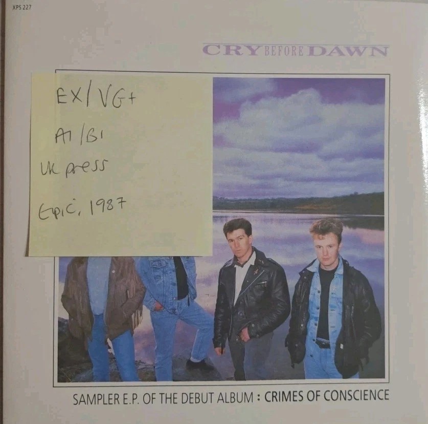 Cry Before Dawn Sampler E.P. Of The Debut Album Vinyl Record EX/VG+ XPS227 1987 vinyl record sleeve Cry Before Dawn Sampler E.P. Of The Debut Album Vinyl Record EX/VG+ XPS227 1987 vinyl record sleeve