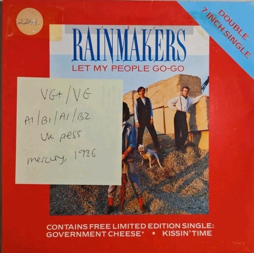 The Rainmakers Let My People Go-Go Vinyl Record VG+/VG MERD238 1986 vinyl record sleeve The Rainmakers Let My People Go-Go Vinyl Record VG+/VG MERD238 1986 vinyl record sleeve