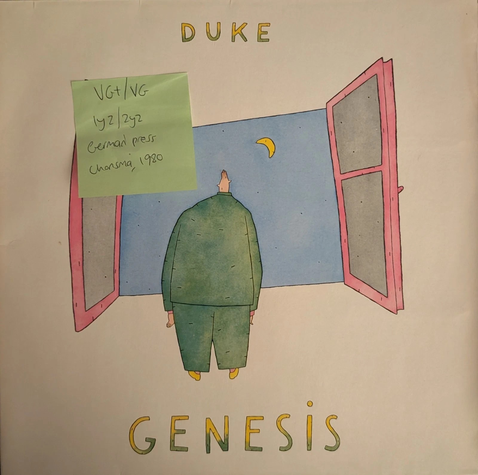 Gensis Duke Vinyl Record VG+/VG 9124053 1980 vinyl record sleeve Gensis Duke Vinyl Record VG+/VG 9124053 1980 vinyl record sleeve