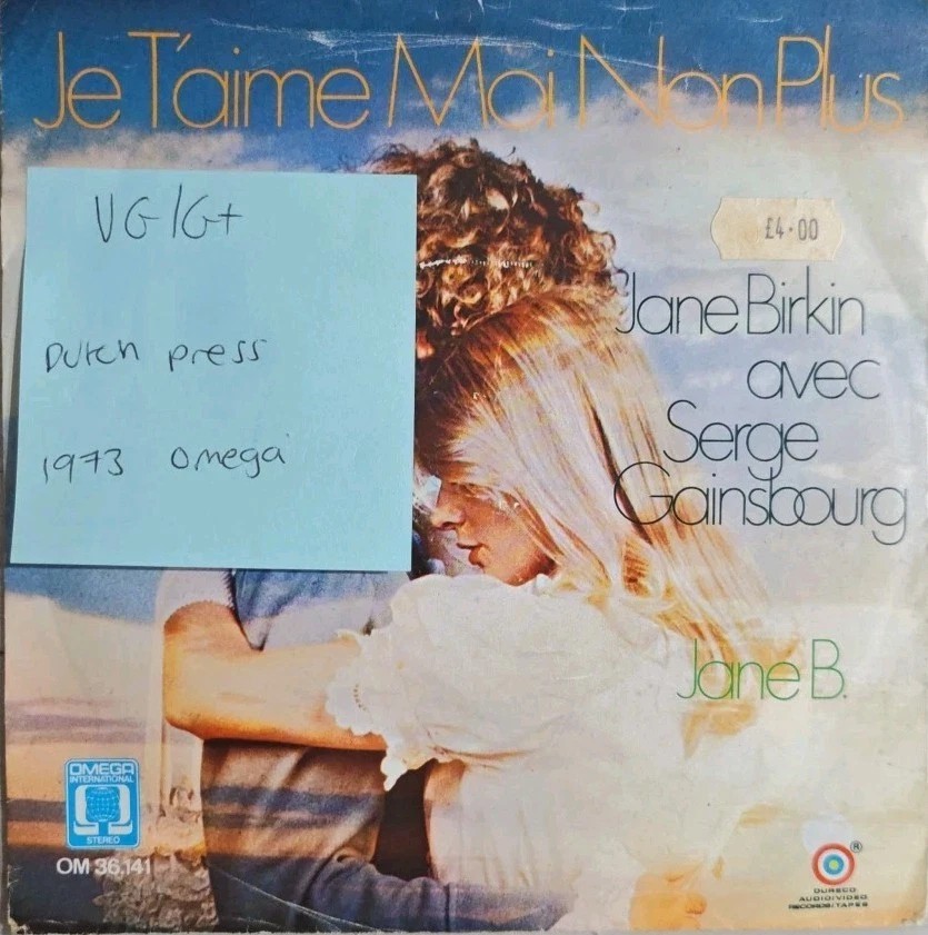 Jane Birkin Serge Gainsbourg Je T'aime Moi Non Plus Vinyl Record VG/G+ OM36141 vinyl record sleeve Jane Birkin Serge Gainsbourg Je T'aime Moi Non Plus Vinyl Record VG/G+ OM36141 vinyl record sleeve