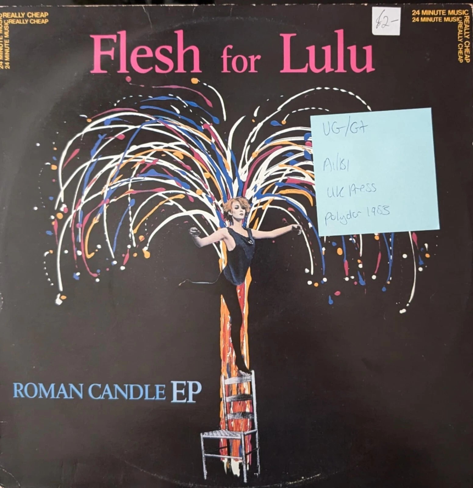 Flesh For Lulu Roman Candle Vinyl Record 12" VG/G+ POSPX653 1983 vinyl record sleeve Flesh For Lulu Roman Candle Vinyl Record 12" VG/G+ POSPX653 1983 vinyl record sleeve