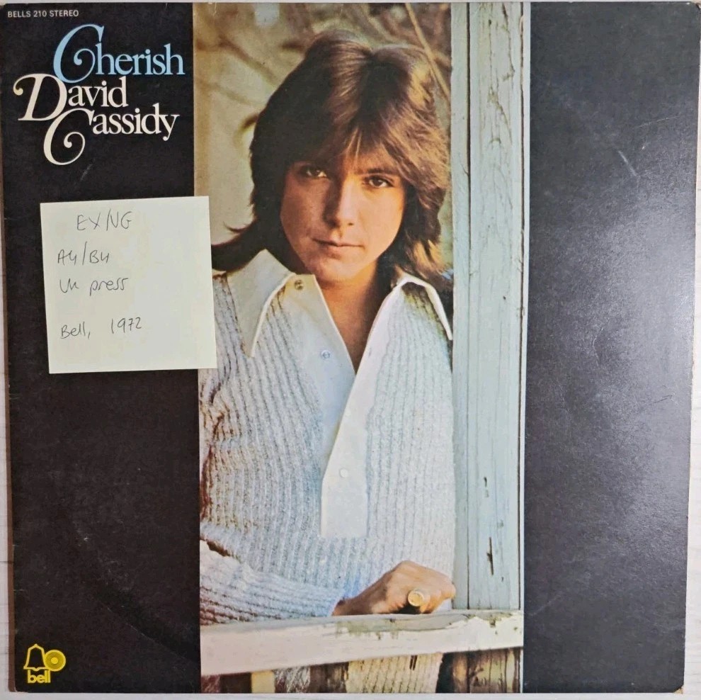 David Cassidy Cherish Vinyl Record LP EX/VG BELLS210 1972 vinyl record sleeve David Cassidy Cherish Vinyl Record LP EX/VG BELLS210 1972 vinyl record sleeve