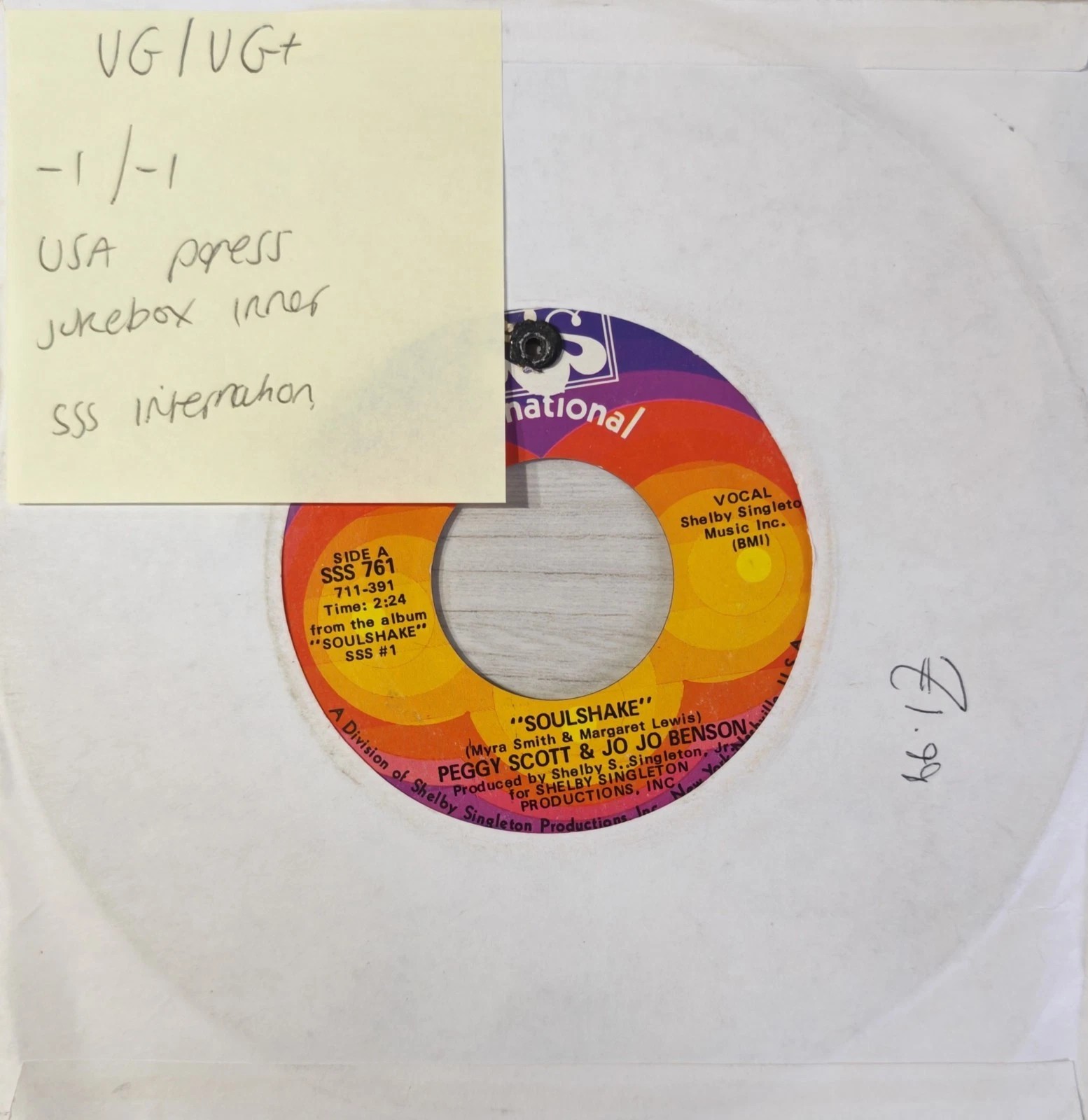 Peggy Scott Jo Jo Benson We Were Made For Each Other Vinyl Record VG/VG+ SSS761 vinyl record sleeve Peggy Scott Jo Jo Benson We Were Made For Each Other Vinyl Record VG/VG+ SSS761 vinyl record sleeve