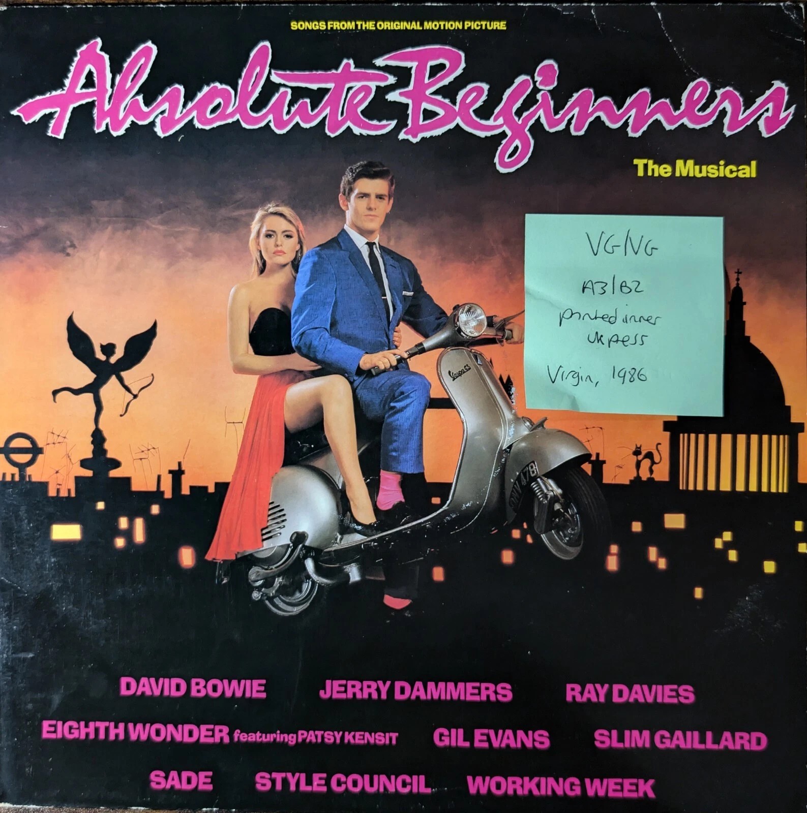 Various Absolute Beginners The Musical Film Soundtrack Vinyl Record VG/VG V2386 vinyl record sleeve Various Absolute Beginners The Musical Film Soundtrack Vinyl Record VG/VG V2386 vinyl record sleeve