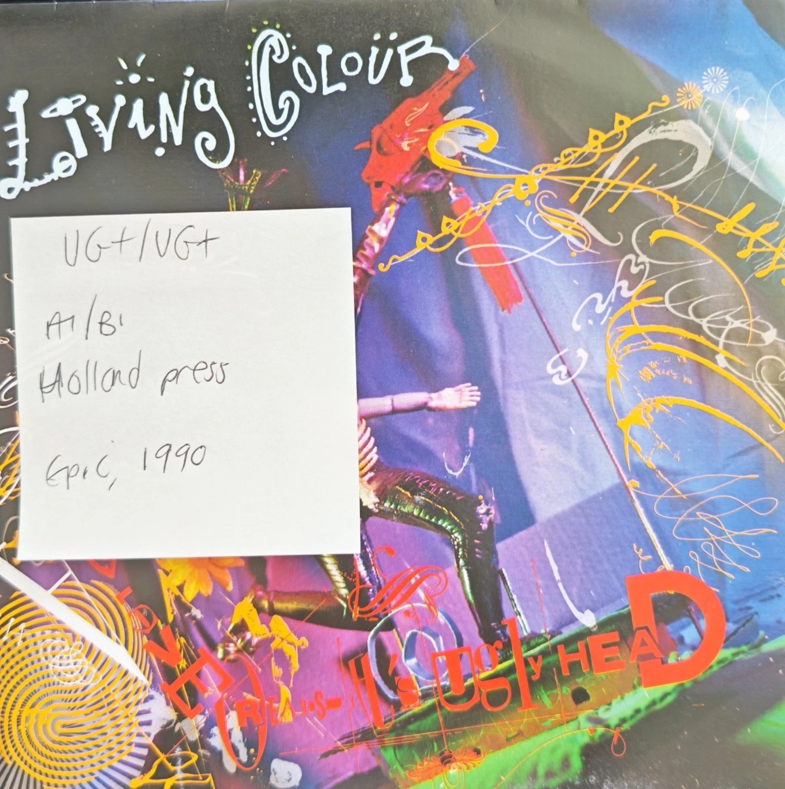 Living Colour Love Rears Its Ugly Head Vinyl Record VG+/VG+ 656593 1990 vinyl record sleeve Living Colour Love Rears Its Ugly Head Vinyl Record VG+/VG+ 656593 1990 vinyl record sleeve