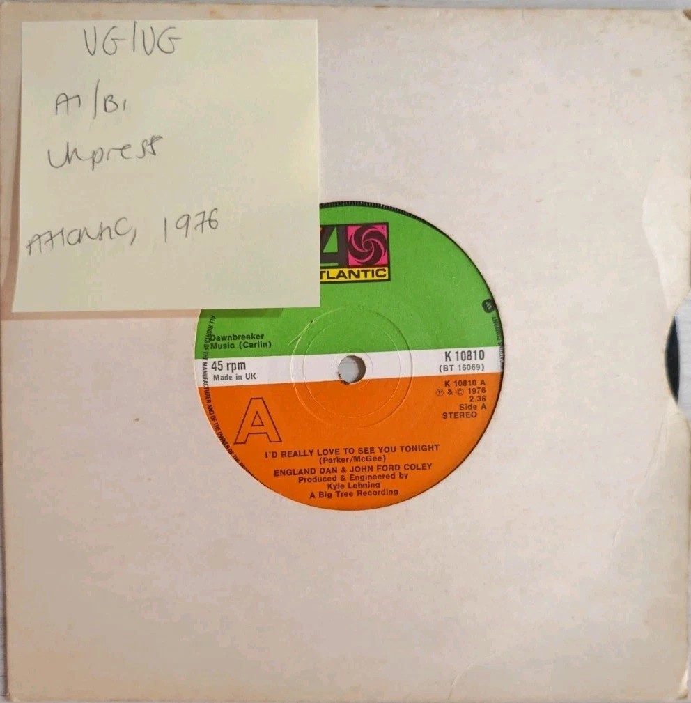 England Dan & John Coley I'd Really Love To See You Tonight Vinyl Record VG/VG vinyl record sleeve England Dan & John Coley I'd Really Love To See You Tonight Vinyl Record VG/VG vinyl record sleeve