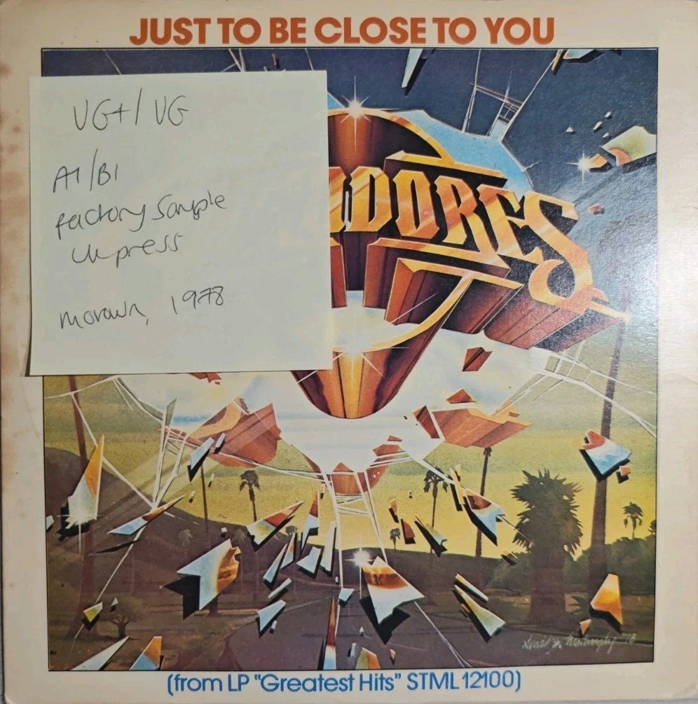 Commodores Just To Be Close To You Vinyl Record VG+/VG TMG 1127 Factory Sample vinyl record sleeve Commodores Just To Be Close To You Vinyl Record VG+/VG TMG 1127 Factory Sample vinyl record sleeve