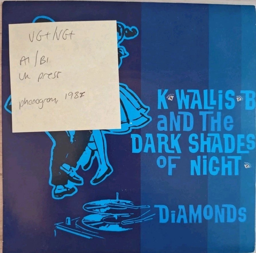 K Wallis B And The Dark Shades Of Night Diamonds Vinyl Record VG+/VG+ VER33 1987 vinyl record sleeve K Wallis B And The Dark Shades Of Night Diamonds Vinyl Record VG+/VG+ VER33 1987 vinyl record sleeve